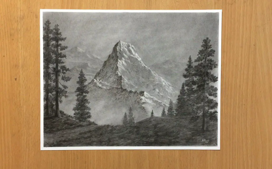 Scenic Mountain Drawing
