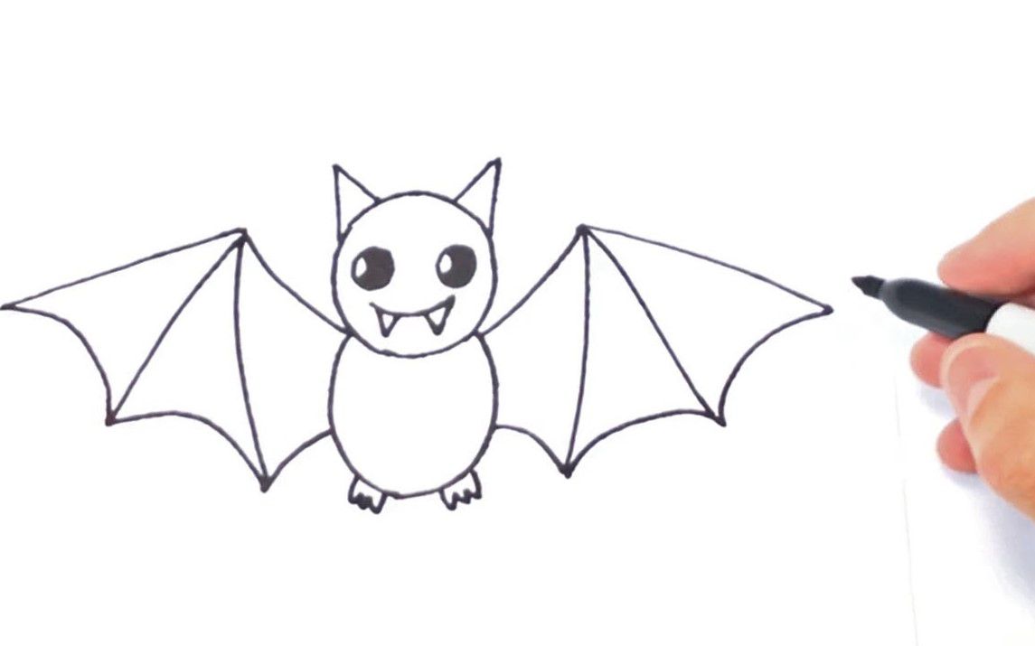 Cute Bat Drawing for Kids