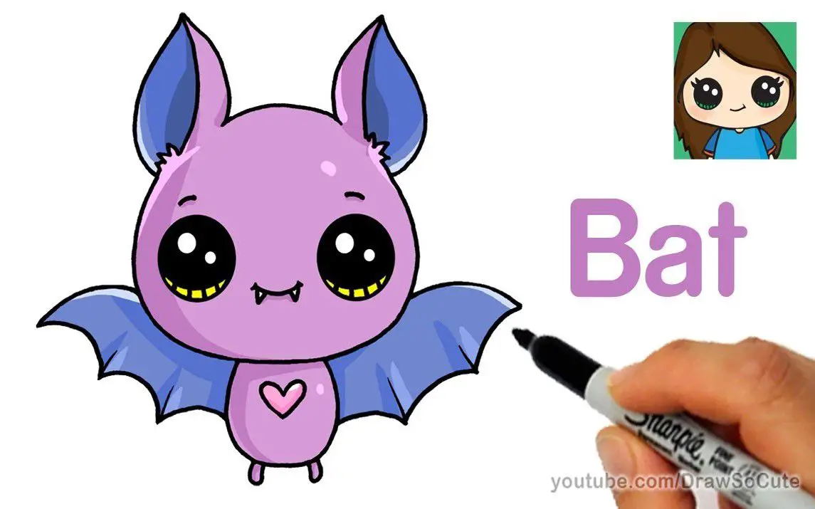 Adorable Bat Drawing