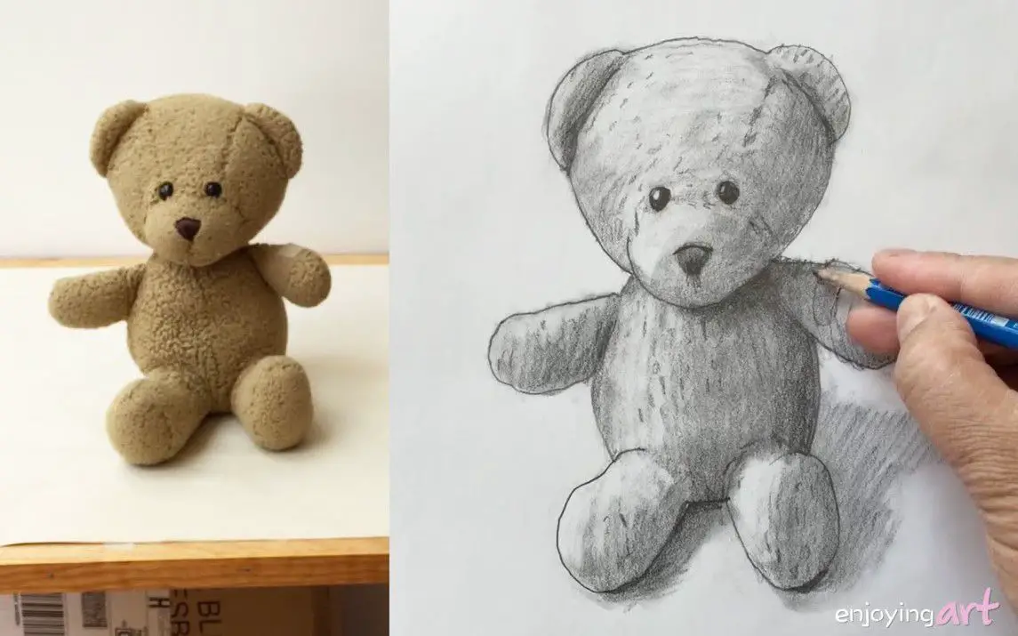 Realistic Teddy Bear Sketch