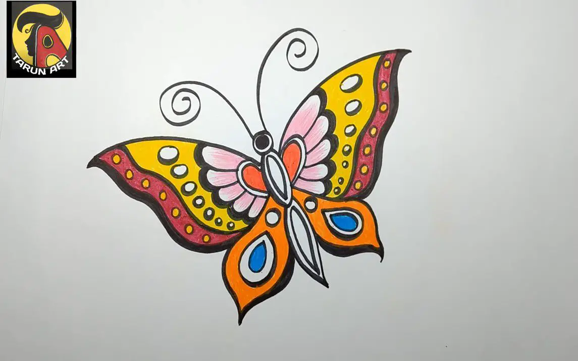 Easy Butterflying drawing Tutorial with Oil Pastels