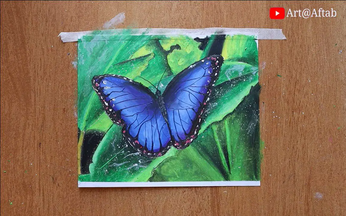 Magnificent Oil Pastel drawing of a Butterfly
