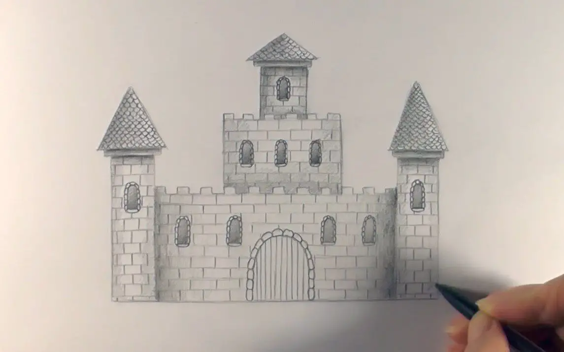 Simple Castle in Greyscale