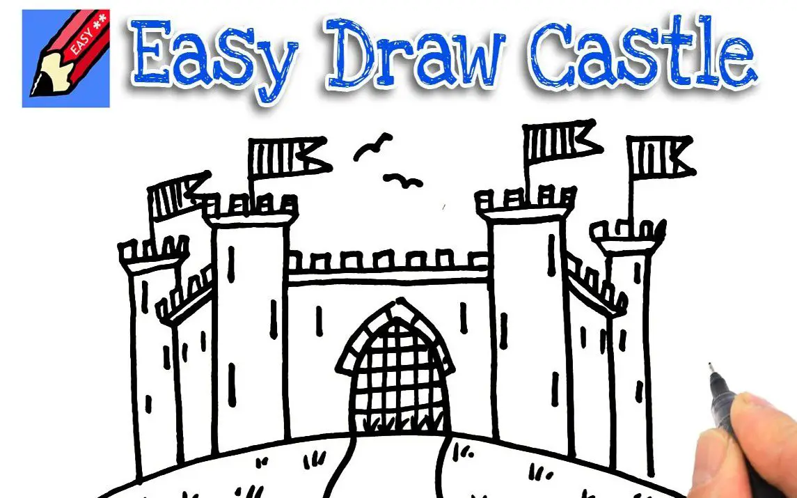 Simple Castle Line Art