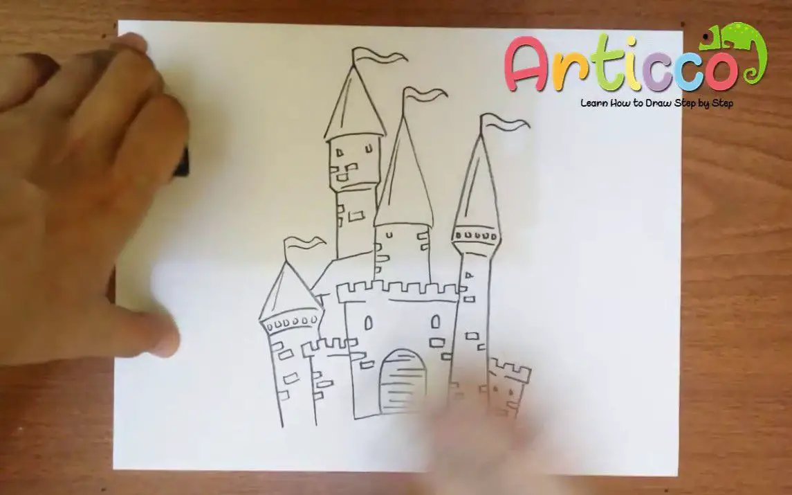 Medieval Castle Drawing Tutorial for Beginners