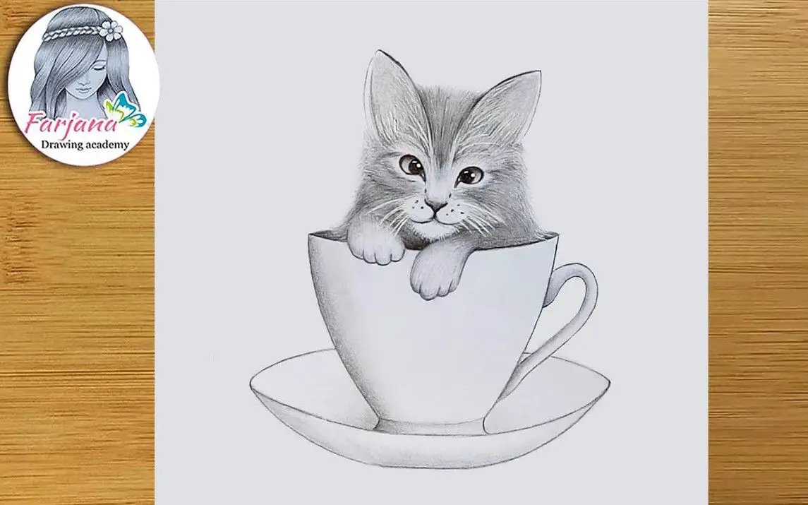 Adorable Kitten in a Cup