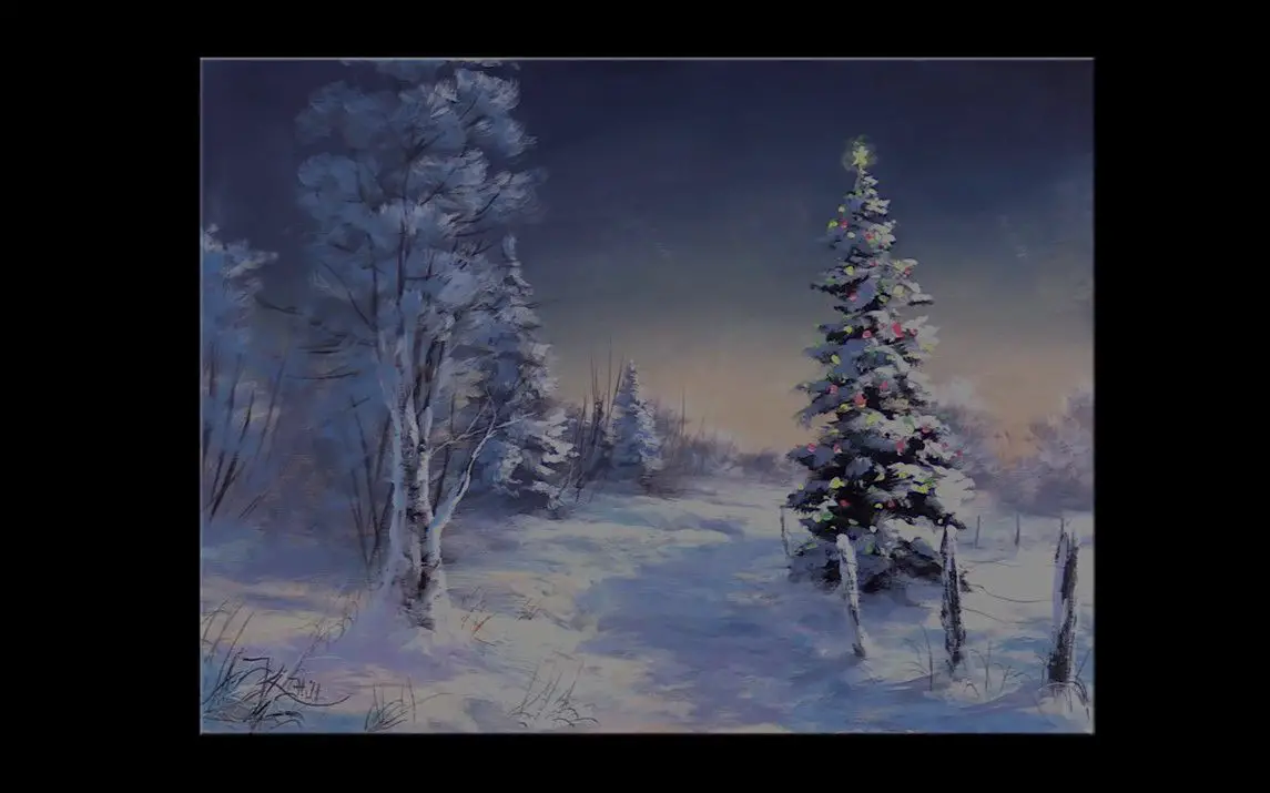 Christmas Tree in a Snowy Landscape