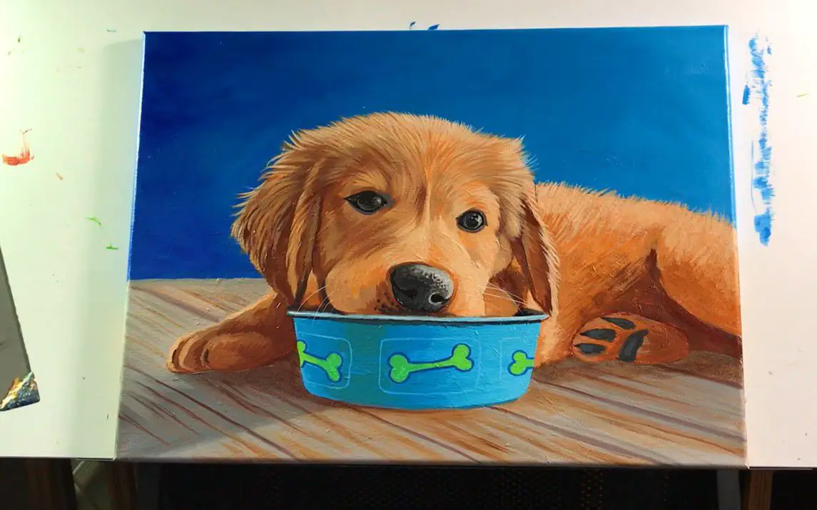 Gorgeous Acrylic painting of an Adorable Puppy