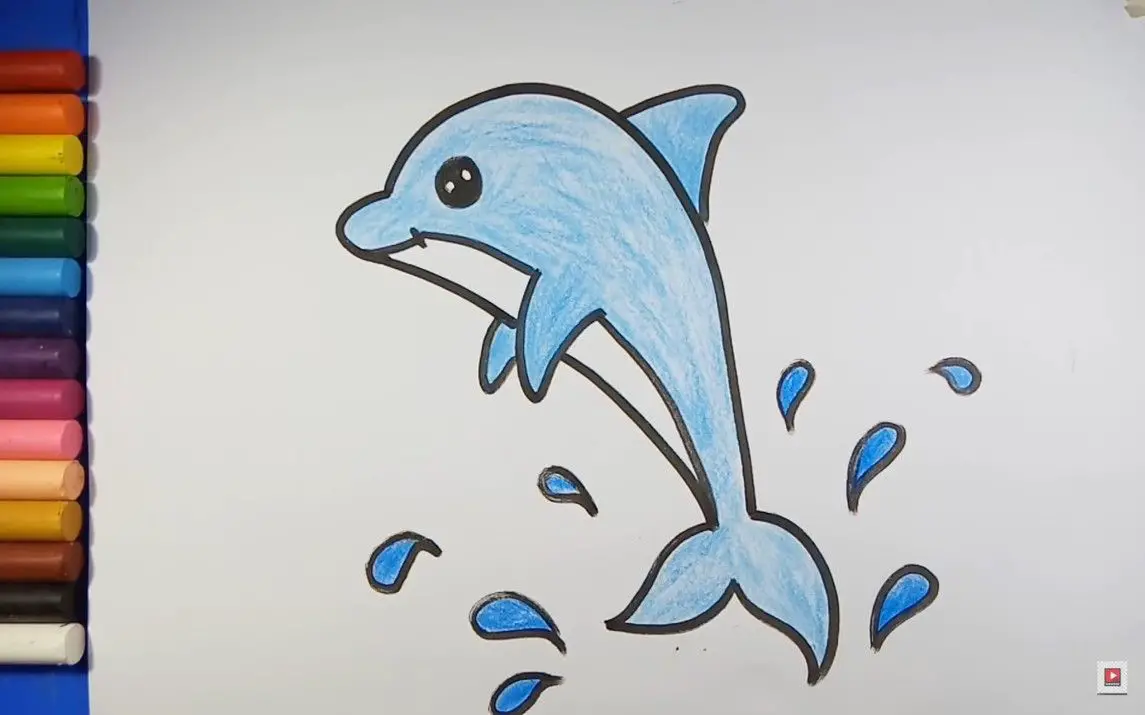 Drawing a Simple Dolphin for Kids