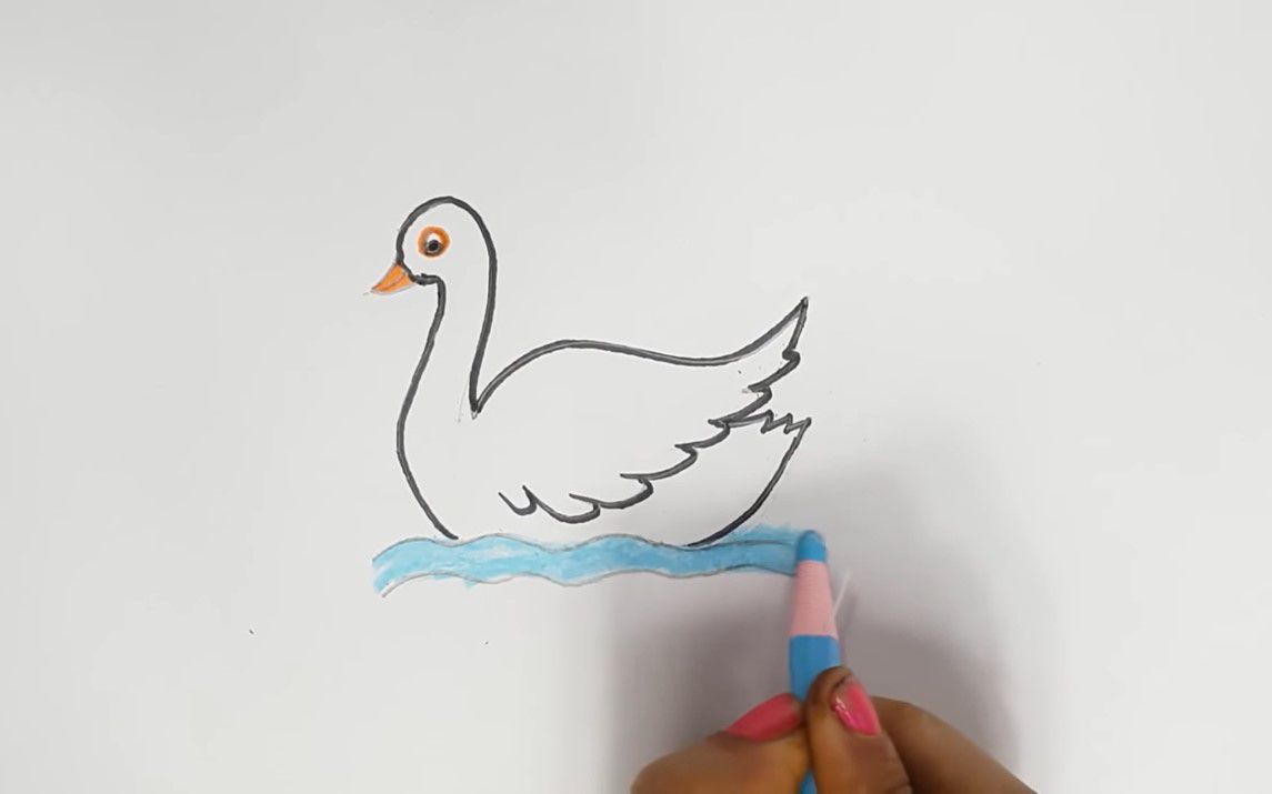 Step by Step Drawing Tutorial of a Simple Duck