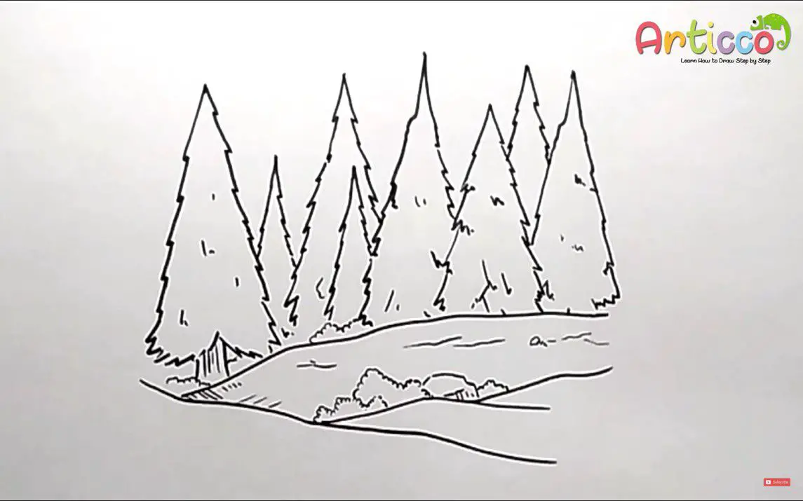 Minimalistic Pine Forest