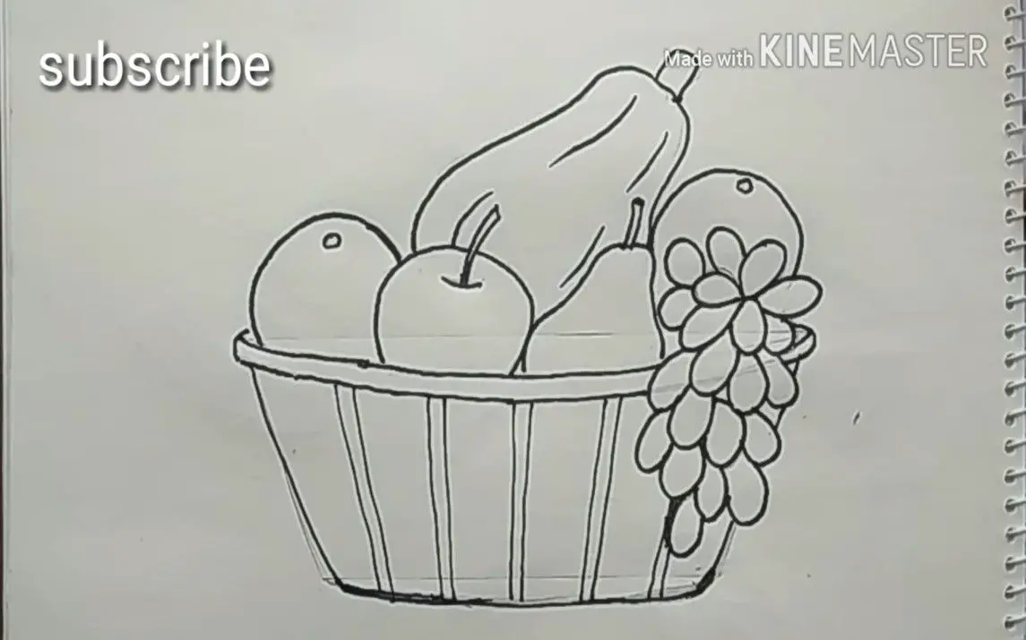 Simple Fruit Bowl Drawing
