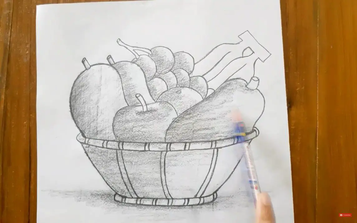 Quick Pencil Drawing of a Fruit Bowl