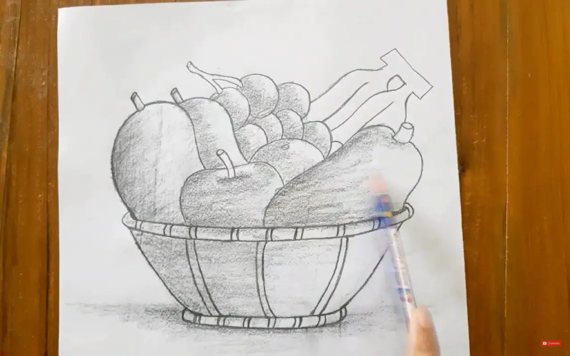 Fruit Bowl Still Art Drawing  Element of Art Form and Value 3rd6th  grade art class  mamalifelove