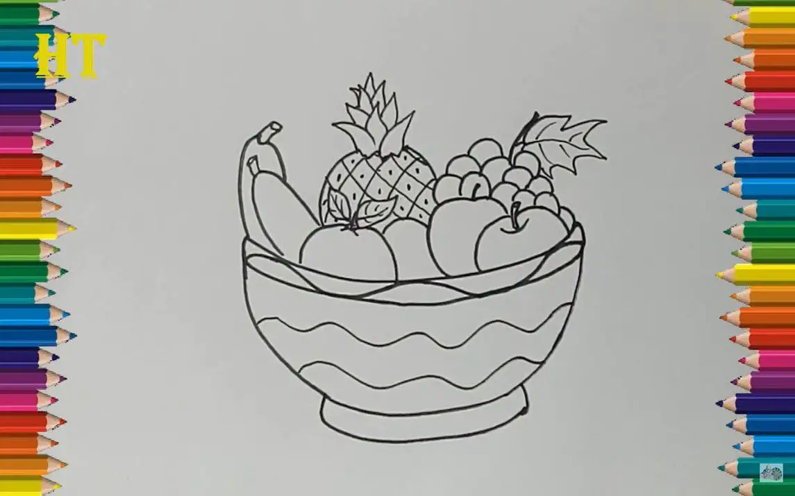 Easy Fruit Bowl Drawing Tutorial