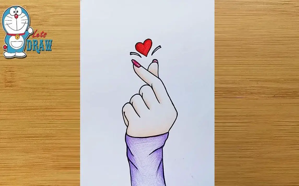 Drawing of a Hand with a Cute Pose