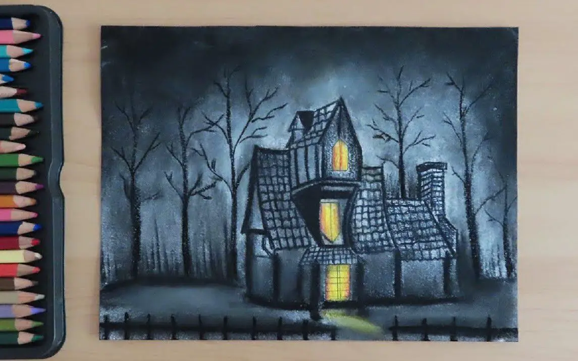 A Night Scene of a Haunted House