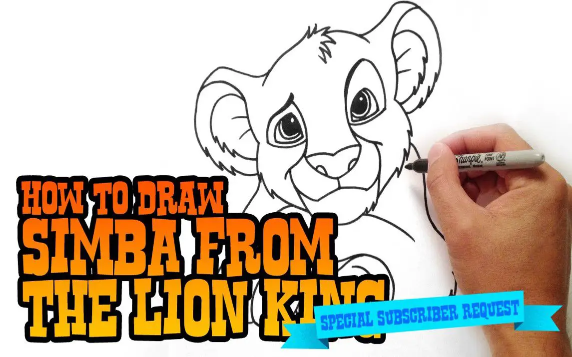 Drawing Simba from The Lion King