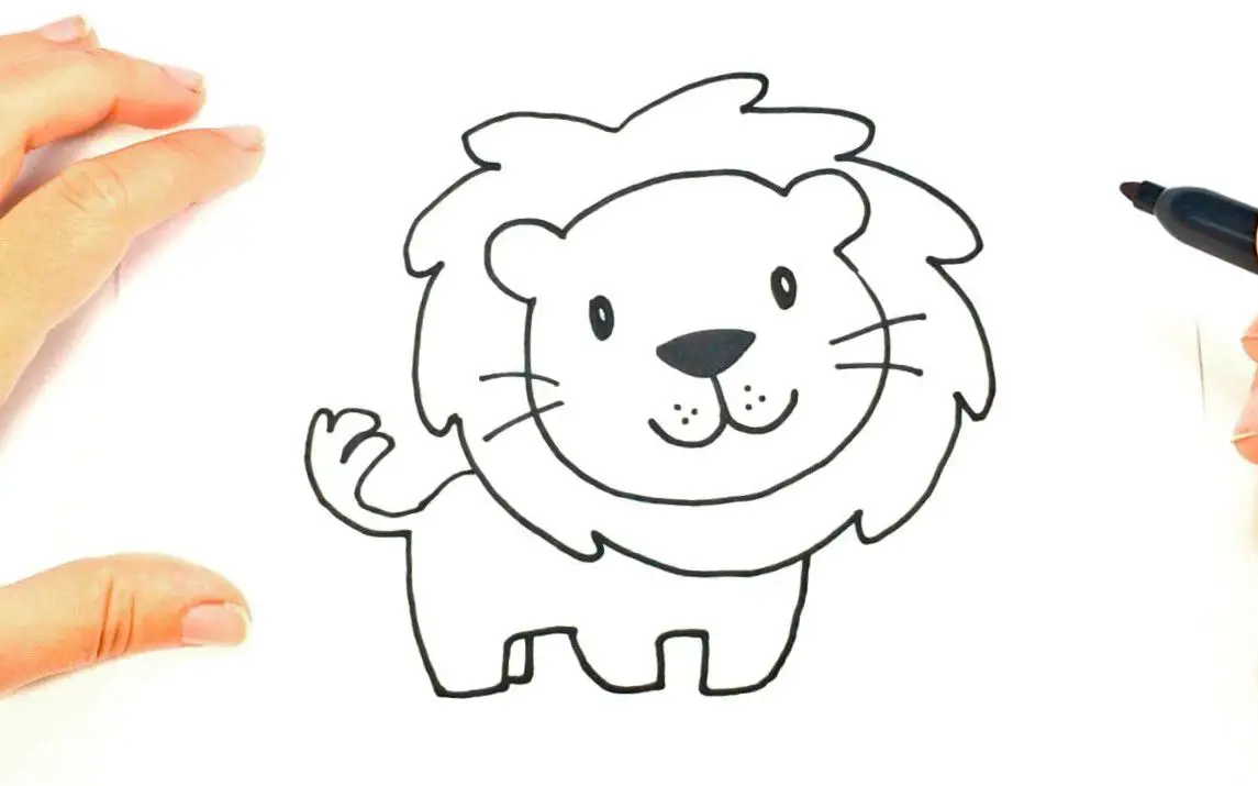 Cute and Easy Lion Drawing for Kids