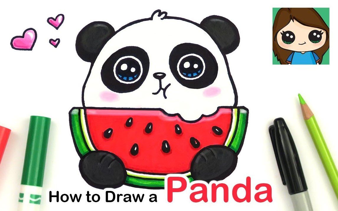 Baby Panda Eating a Watermelon