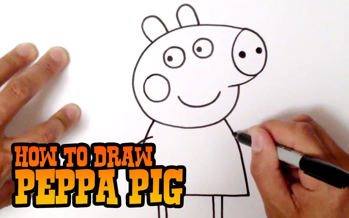 Easy Peppa Pig Line Drawing