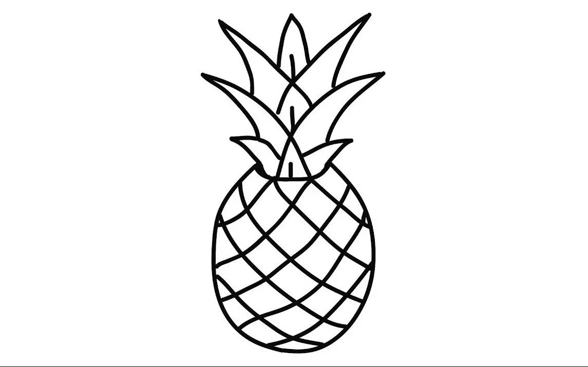 Quick and Easy Pineapple Line Art