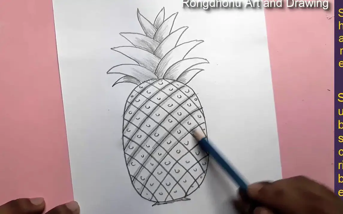 Guided Pineapple Drawing Tutorial for Kids