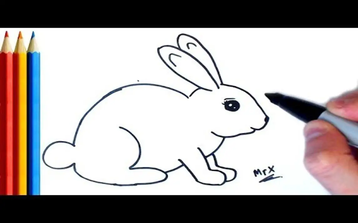 Simple Rabbit Drawing for Kids
