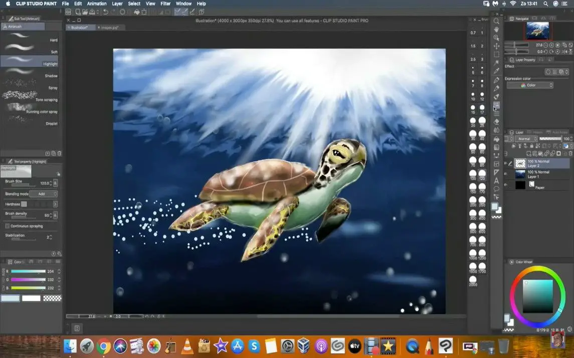 Stunning Digi-art of a Sea Turtle Underwater