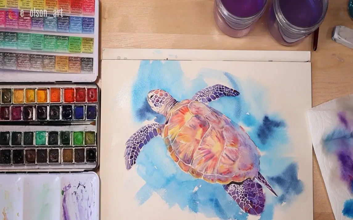 Painting an Aesthetically Pleasing Sea Turtle