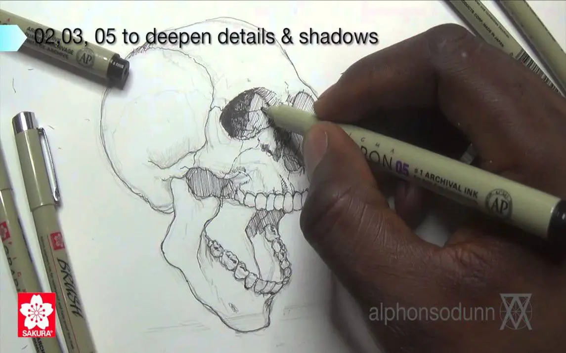 Beautiful and Easy Skull Drawing Technique