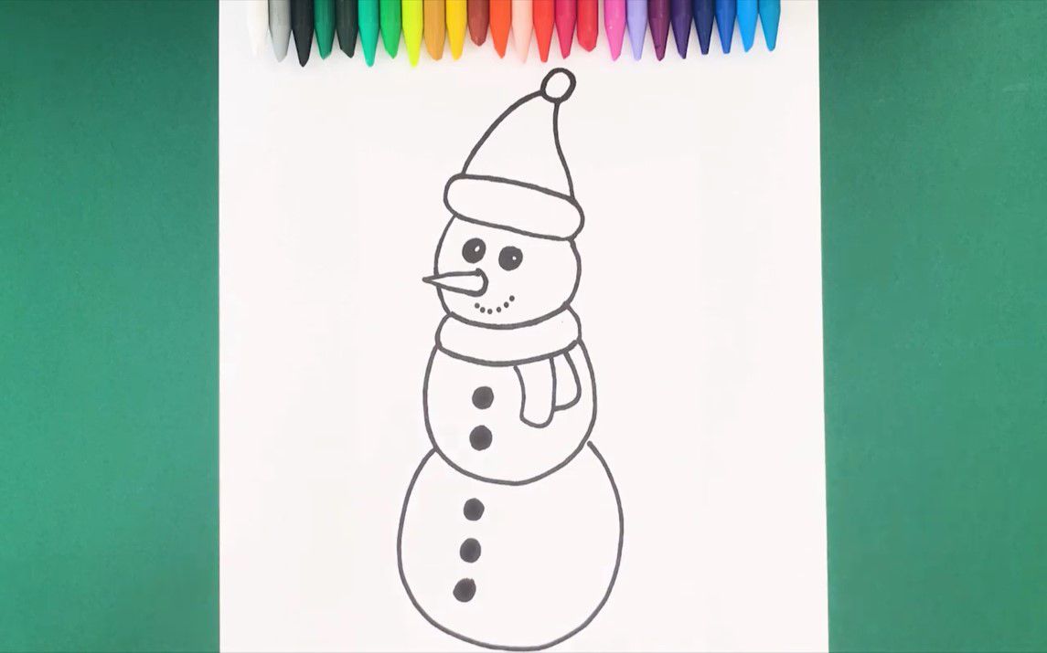 Cute Drawing of a Snowman