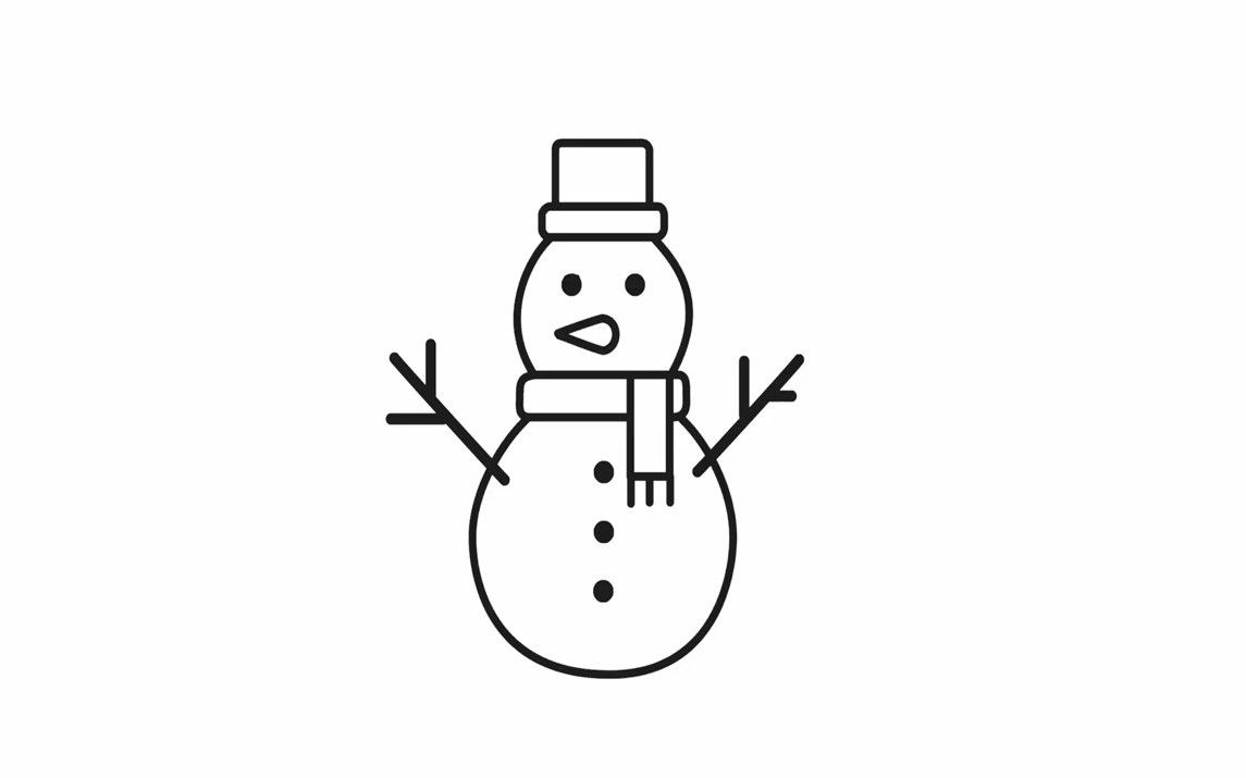 Stick Figure of a Snowman