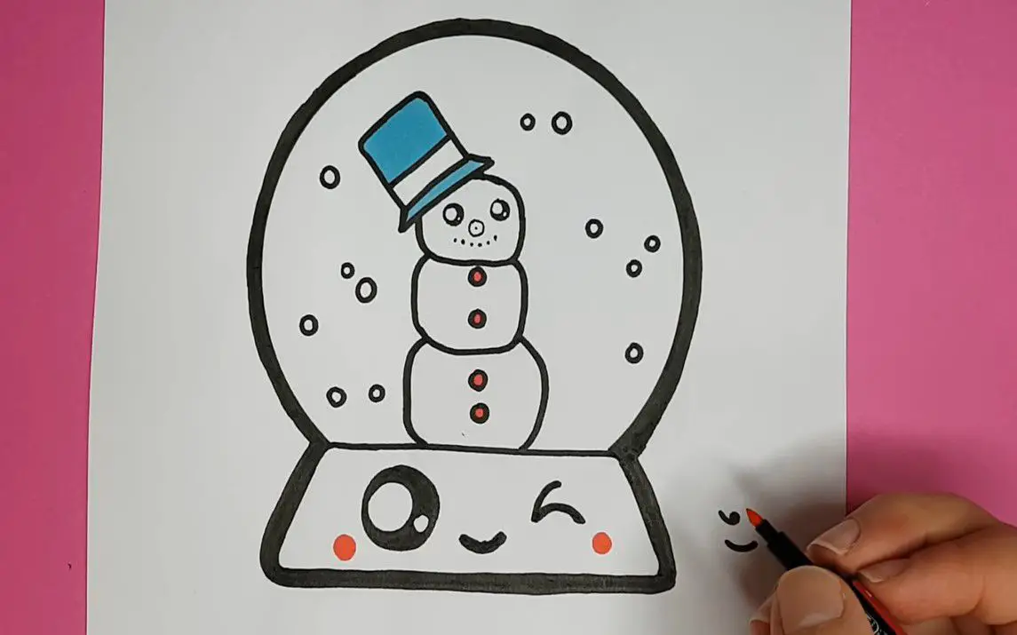 Cute Snowman in a Snow Globe