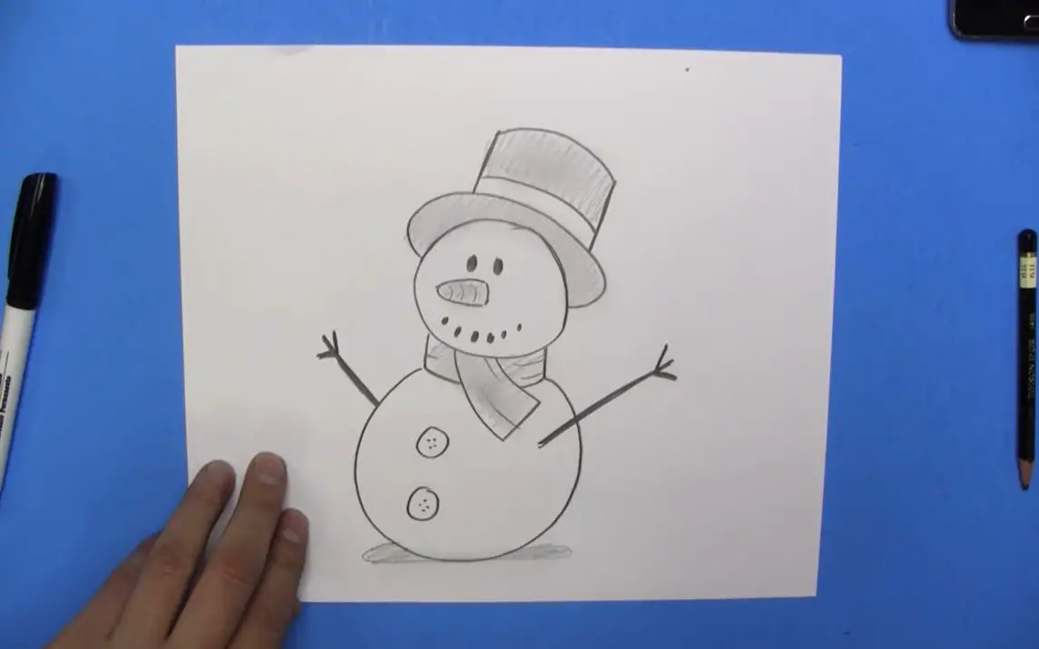 Step by Step Snowman Drawing Tutorial