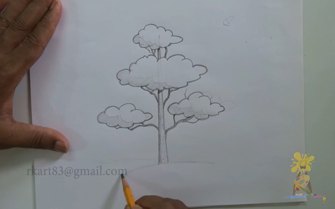Unique Tree drawing process for Kids