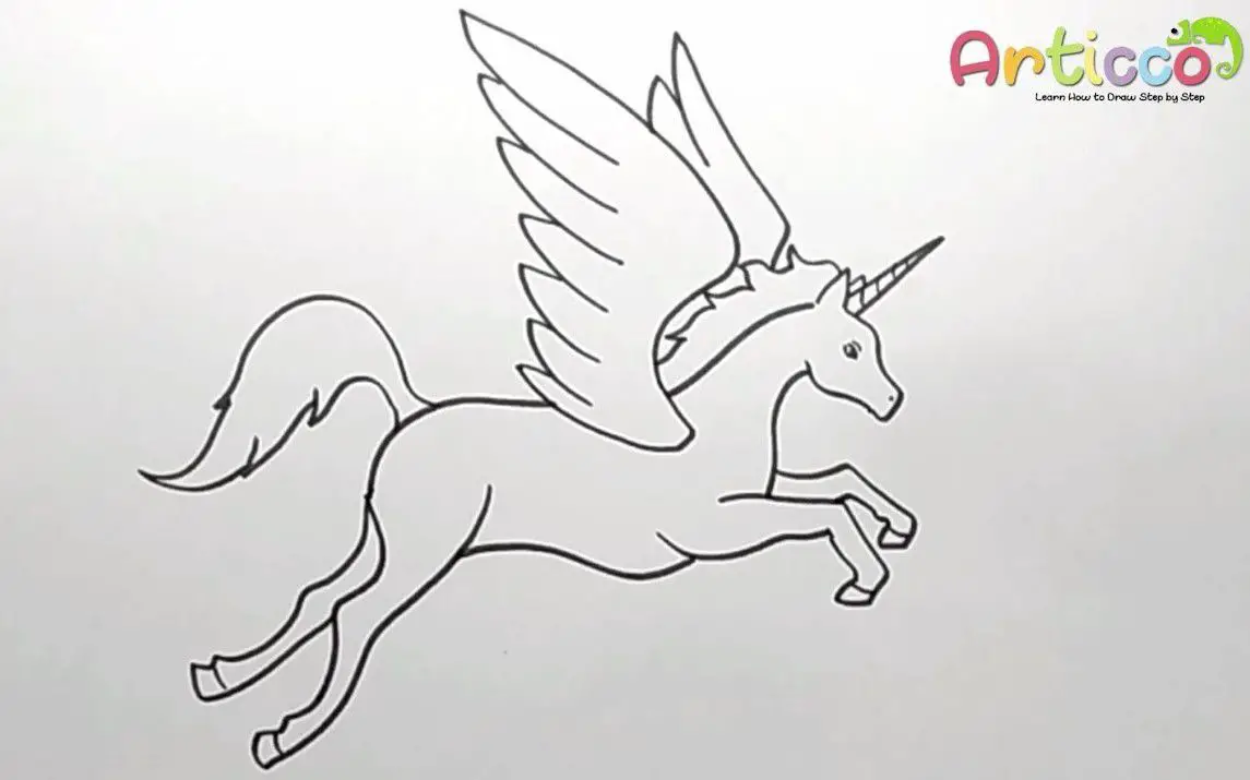 A Flying Unicorn Drawing
