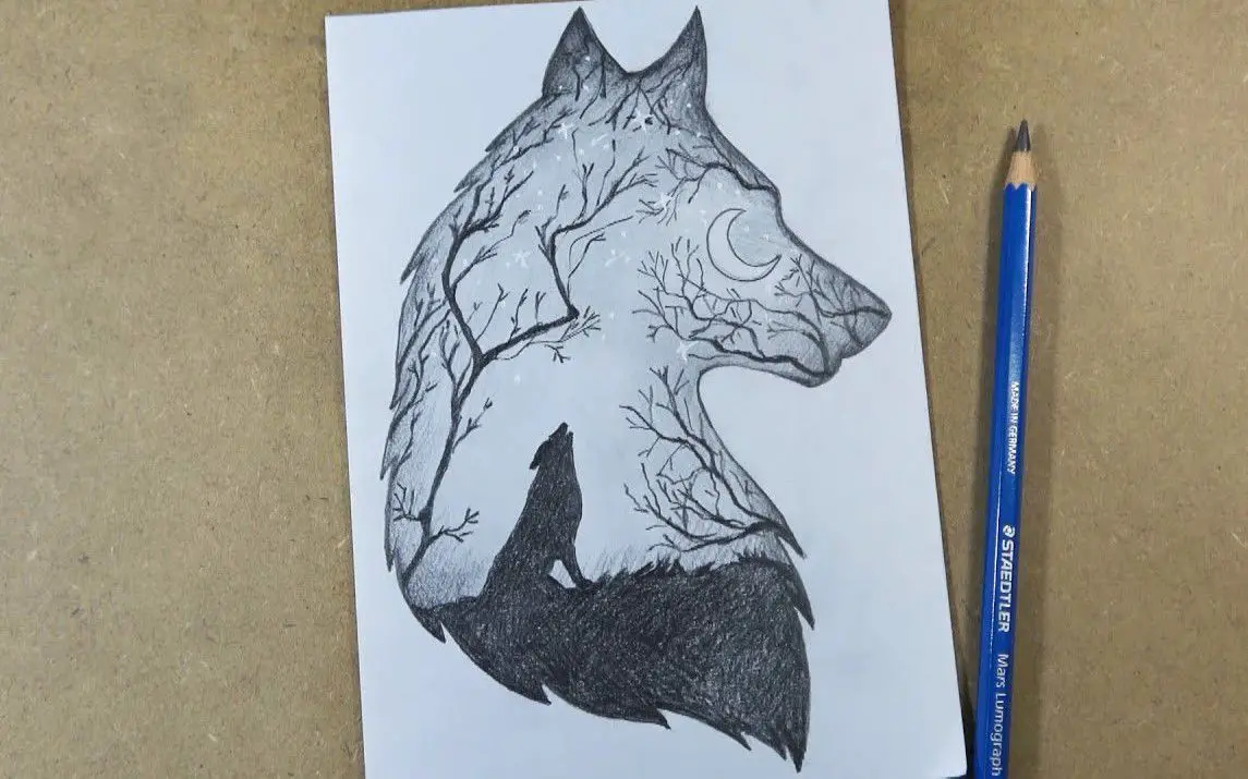 Mesmerizing Abstract Art with a Wolf Theme