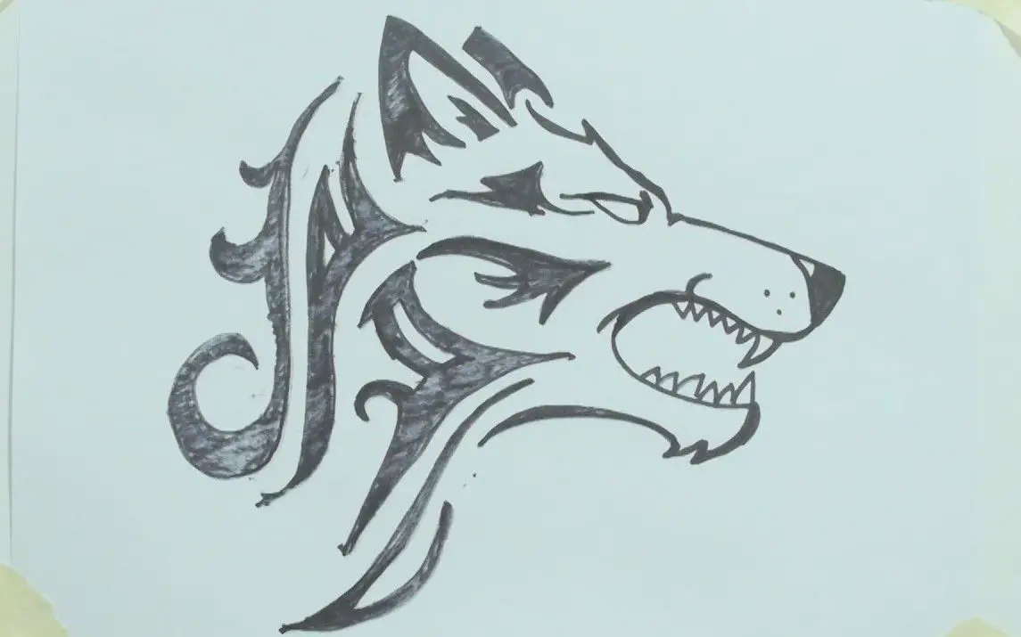 Tribal Wolf Tattoo Design