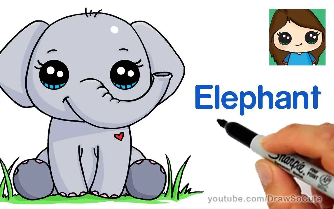 Cute Elephant Drawing Tutorial for Kids