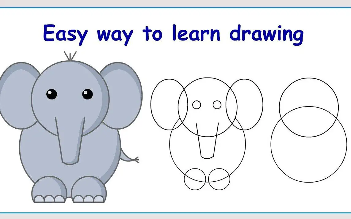 Step by Step Elephant Drawing Tutorial for Kids