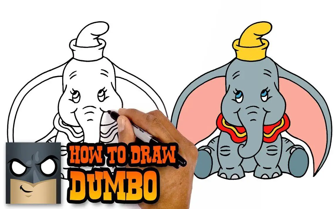 Step by Step Dumbo Drawing Tutorial