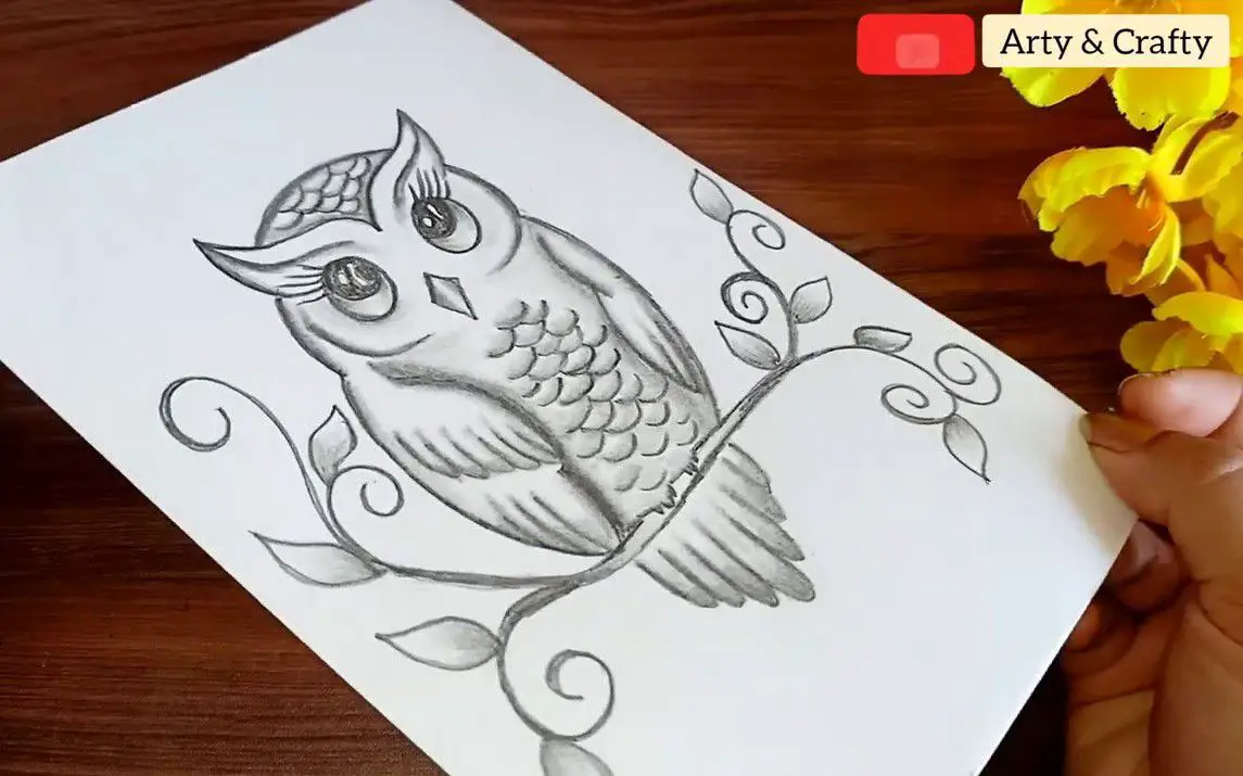 Adorable Drawing of an Owl