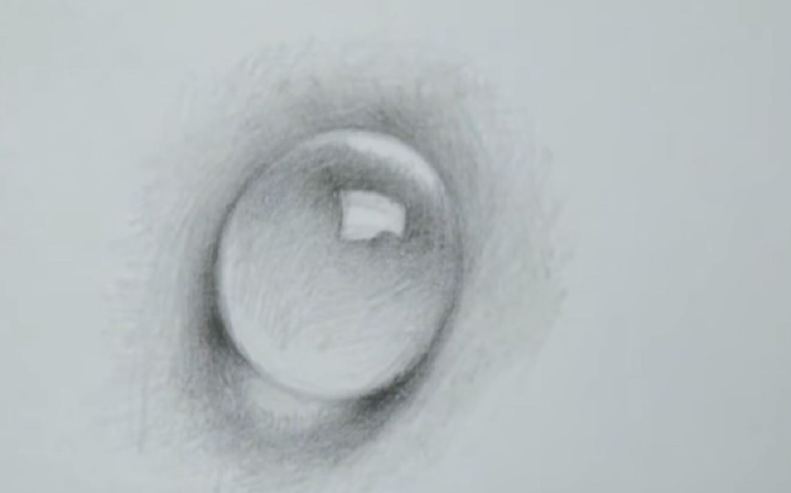 Simple water drop drawing using a pencil only