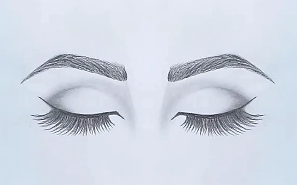 Detailed Pair of Closed Eyes