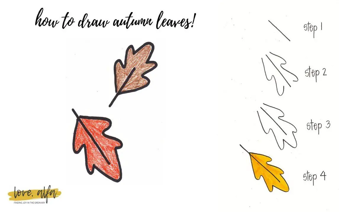 Step by Step Falling Leaves Drawing Tutorial