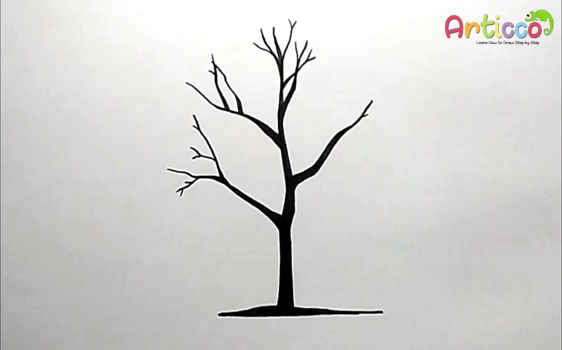 Simple Silhouette of a Fall Tree