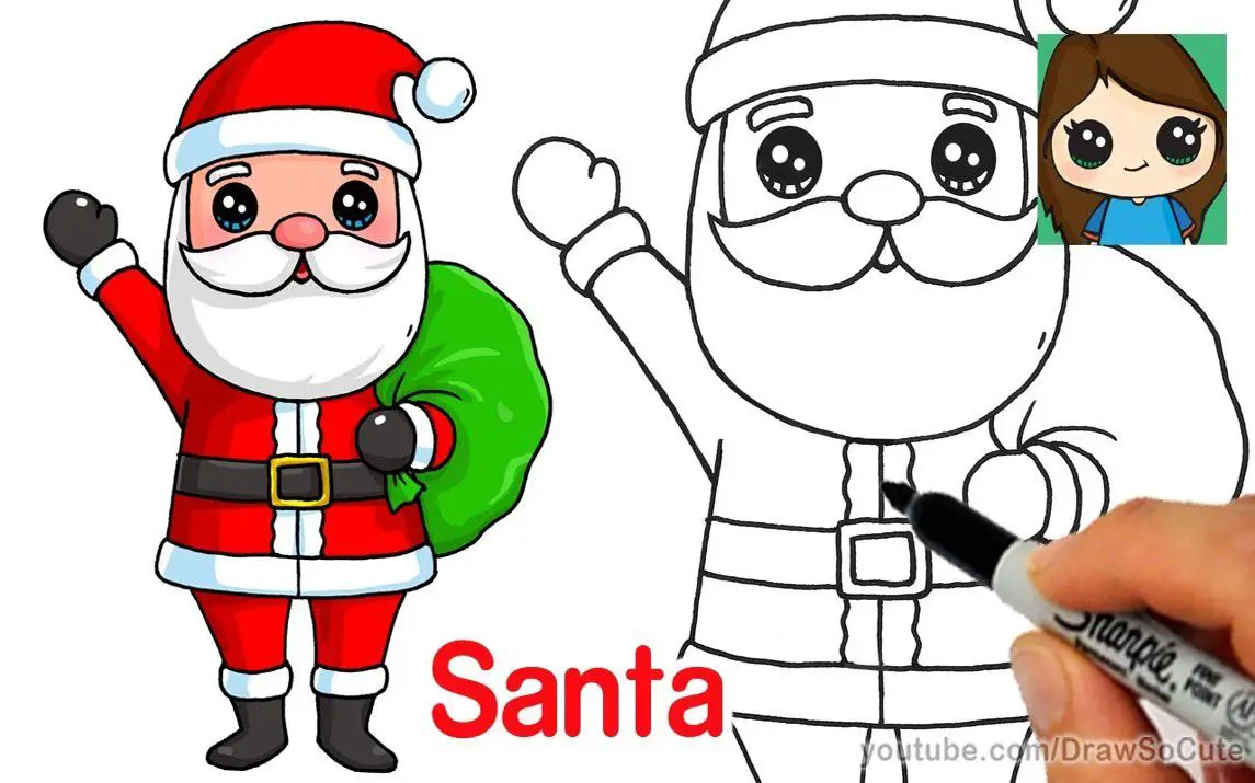 Step by Step Santa Drawing Tutorial