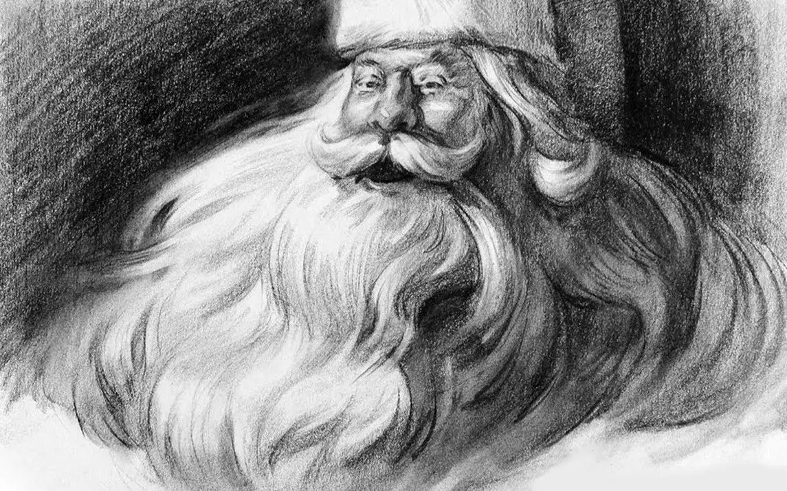 Lifelike Sketch of Santa