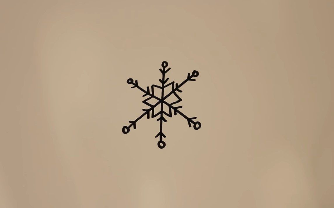 Simple Line Art of a Snowflake